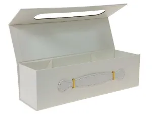 Pudełko na prezent do samodzielnego składania, na wino, białe [mm:] 335x105x 100 Adar (617230)