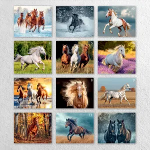 Kalendarz ścienny 16  stron wieloplanszowy A3 Press (konie)